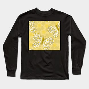 Lemon Yellow Daisy Butterfly Long Sleeve T-Shirt